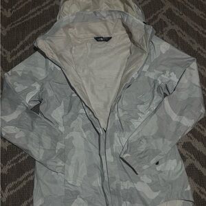 Women's North face Gray Camouflage windbreaker jacket